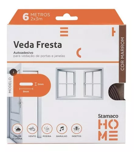 Veda Fresta Protetor Borracha Vedação Adesiva Rolo 6m Modelo I