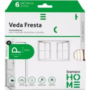 Veda Fresta Protetor Borracha Vedação Adesiva Rolo 6m Modelo P