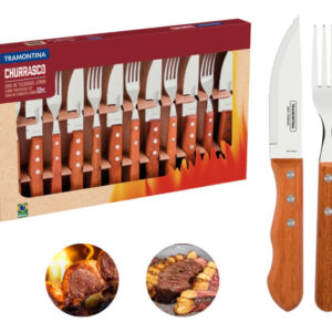 Jogo De Talheres Jumbo Churrasco Aço Inox 12 Pçs Tramontina